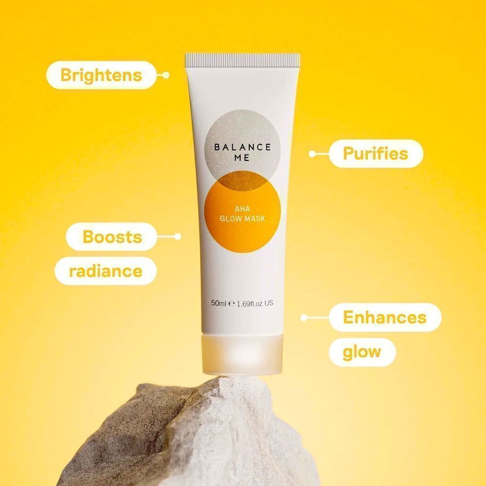 GLOW + REPAIR AHA GLOW MASK 50ML An exfoliating clay mask for brighter skin NIB